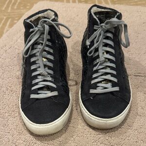 P448 Black and Gray High-Top Sneakers